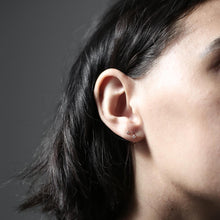 Load image into Gallery viewer, Crystal Huggie Earrings in Sterling Silver