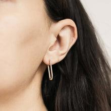 Load image into Gallery viewer, Halo Oval Hoop Earrings