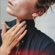 Load image into Gallery viewer, Halo Oval Hoop Earrings in Sterling Silver