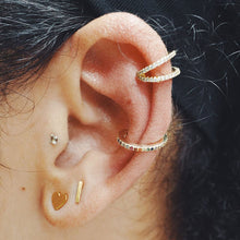 Load image into Gallery viewer, Rainbow Eternity Ear Cuff in Sterling Silver