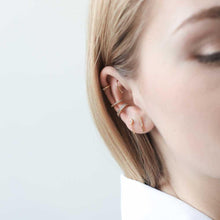 Load image into Gallery viewer, Large Whispering Star Hoop Earrings in Sterling Silver - 16G
